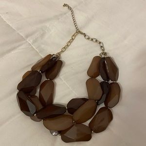 Beaded statement gold necklace